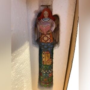 Jim Shore Hanging Standing Figure Angel Singing Makes‎ The Heart Glad 13" 2004